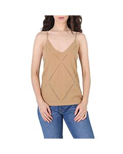 Burberry Ladies Camel Maeve Knitted Cami Tank Top