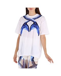Burberry Ladies Carrick Short Sleeve Mermaid Tail-Print Oversized T-Shirt