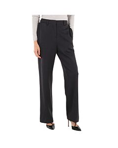 Burberry Ladies Charcoal Grey Straight Cashmere Trousers