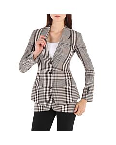 Burberry Ladies Check Basque Detail Tailored Jacket