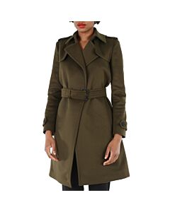 Burberry Ladies Dark Olive Tempsford Single-Breasted Trench Coat