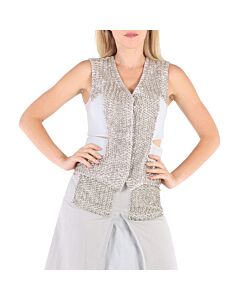 Burberry Ladies Faux Crystal Embroidered Mohair Blend Hollow Vest, Brand Size 6 (US Size 4)