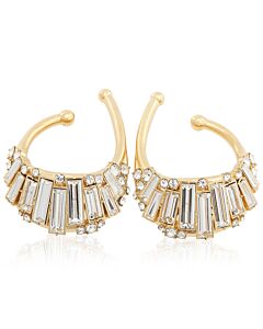 Burberry Ladies Faux Crystal Gold-Plated Ear Clips
