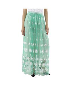 Burberry Ladies Floor-length Embroidered Tulle Skirt