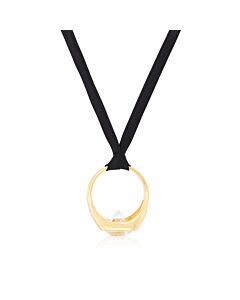 Burberry Ladies Gold-Plated Ring Detail Silk Necklace