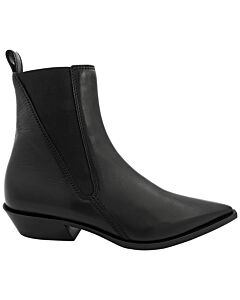 Burberry Ladies Grampian Black Leather Point-Toe Chelsea Boots
