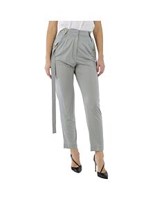 Burberry Ladies Heather Melange Strap Detail Jersey Tailored Trousers
