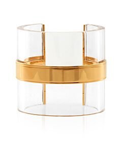 Burberry Ladies Light Gold/Crystal Resin And Gold-Plated Cylindrical Cuff