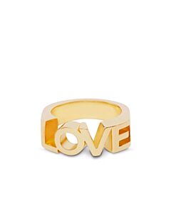 Burberry Ladies Light Gold Gold-Plated Love Ring, Size Small