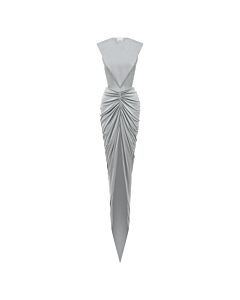 Burberry Ladies Lizzie Heather Melange Panelled Ruched Gown