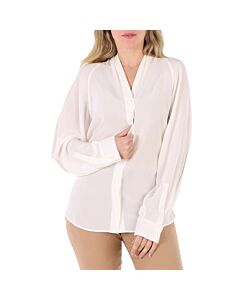 Burberry Ladies Natural White Fion Long-Sleeve Shirt