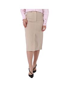 Burberry Ladies Oatmeal Linen Pencil Skirt