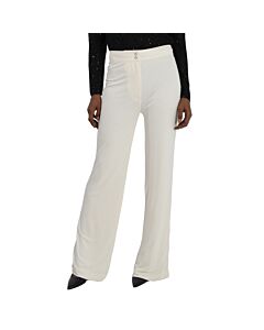 Burberry Ladies Off White Jersey Wide Leg Pants