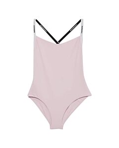 Burberry Ladies Orchid Pink Alagno Logo Tape Swimsuit