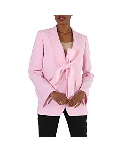 Burberry Ladies Pale Candy Pink Exaggerated-Lapel Blazer
