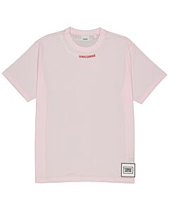 Burberry Ladies Pale Pink Carrick Quote Print Oversized T-shirt