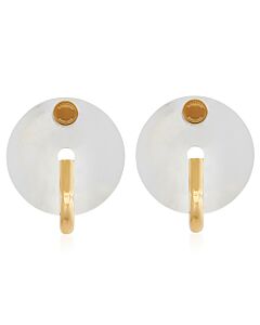 Burberry Ladies Resin Gold-Plated Disc Earrings