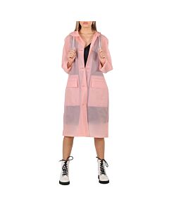Burberry Ladies Rose Pink Transparent Trench Coat
