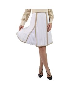 Burberry Ladies Silk Pleated Skirt In Magnolia