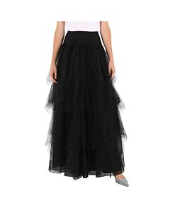 Burberry Ladies Skirts Runway Black Tulle Tiered Skirt