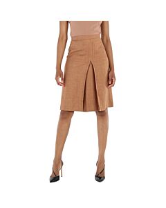 Burberry Ladies Topstitch Detail Wool-blend A-line Skirt
