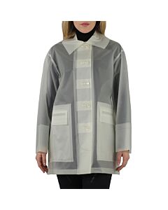 Burberry Ladies White Soft-touch Plastic Oversized Car Coat, Brand Size 4 (US Size 2)