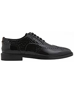 Burberry Lennard Monogram Patent Leather Brogues With D-ring Detail
