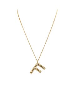 Burberry Light Gold Alphabet F Charm Gold-Plated Necklace