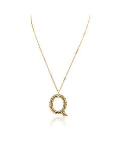 Burberry Light Gold Alphabet Q Charm Gold-Plated Necklace