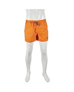Burberry Logo Applique Drawcord Swim Shorts In Orange