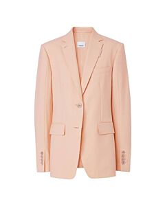 Burberry Loulou Single-Breasted Tailored Blazer In Rosebud Pink