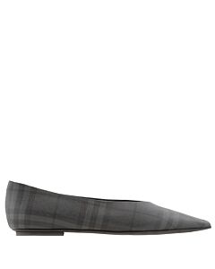 Burberry Madelina Check Ballet Flats In Charcoal
