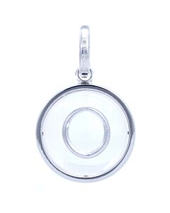 Burberry Marbled Resin ‘O' Alphabet Charm In Palladium/Mother-Of-Pearl