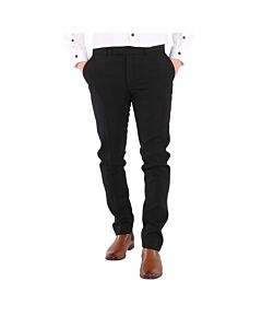 Burberry Men's Black Bullion Stripe Soho Fit Wool Tailored Trousers