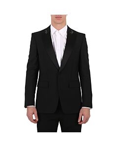 Burberry Men's Black English Fit Embellished Mohair Wool Tuxedo Jacket