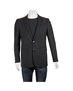 Burberry Men's Black English Fit Wool Mohair Tailored Blazer Jacket, Brand Size 48 (US Size 38)