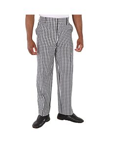 Burberry Men's Black Gingham Technical Wool Wide-leg Tailored Trousers