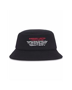 Burberry Men's Black Location-Print Cotton Bucket Hat
