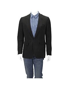 Burberry Men's Black Slim Fit Linen Silk Evening Jacket