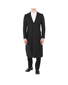 Burberry Men's Black Slim Fit Zip-cut Wool Twill Jacket