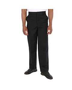 Burberry Men's Black Straight-Leg Wool Mohair Trousers