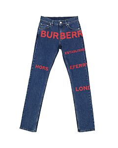 Burberry Men's Blue Horseferry Print Japanese Denim Jeans