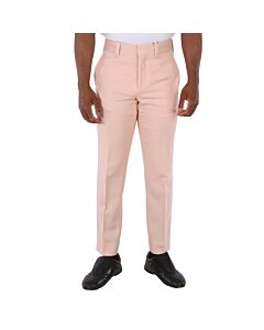 Burberry Men's Blush Pink Check Side Stripe Trousers