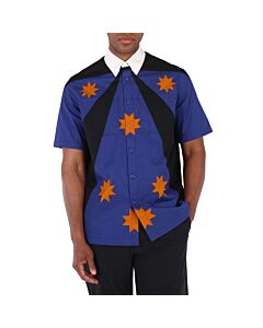 Burberry Men's Bright Navy Short-Sleeve Star Detail Shirt