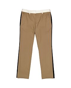 Burberry Men's Camel  Classic Fit Side Stripe Wool Tailored Pants