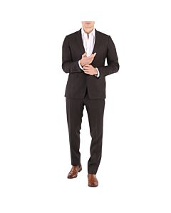 Burberry Men's Dark Brown Slim Fit Puppytooth Check Wool Suit
