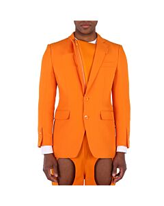 Burberry Men's Deep Orange Grain De Poudre English-Fit Tuxedo Jacket