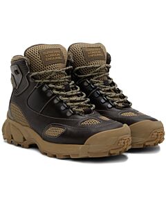 Burberry Men's Deepbrown/Darkstone Tor Panelled Hiking Boots