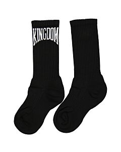 Burberry Men's Kingdom Intarsia Cotton-blend Sport Socks In Black