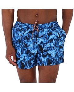 Burberry Men's Midnight Navy Greenford Ripple Print Swim Shorts